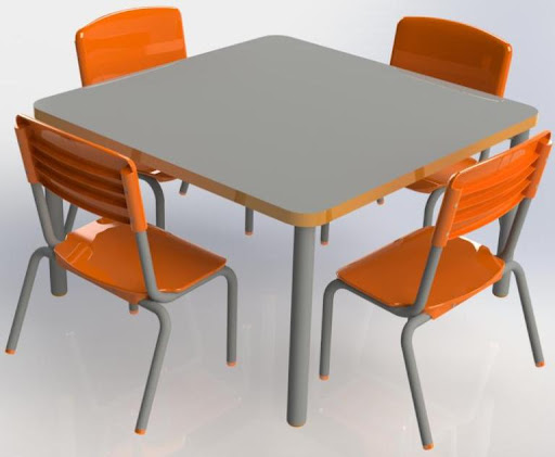 conjunto mesa escolar com 4 cadeiras