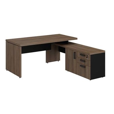 conjunto mesa com armário e gaveteiro fixo